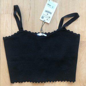 Zara Black Knit Crop Top